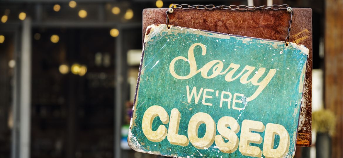 sorry we're closed sign
