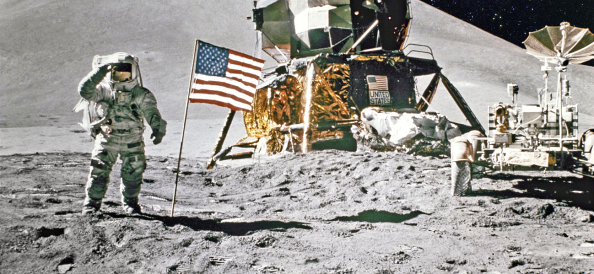 image of an astronaut on the moon