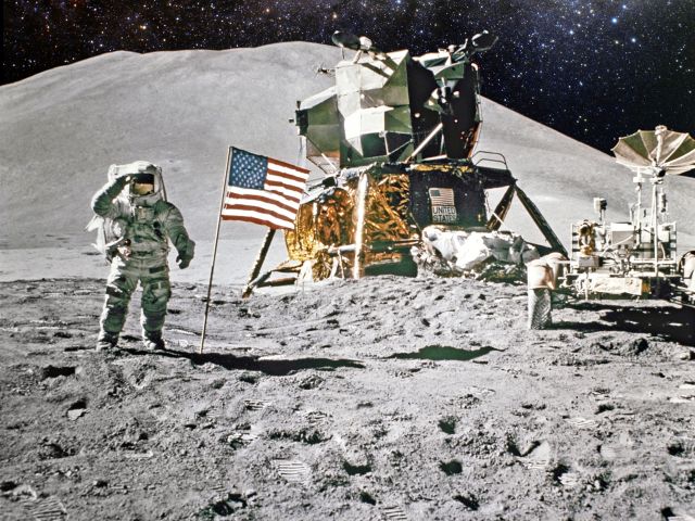 image of an astronaut on the moon