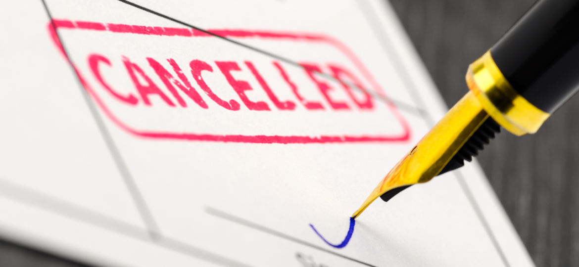 picture of a cancellation stamp on an insurance policy