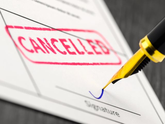 picture of a cancellation stamp on an insurance policy