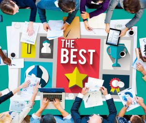 showcasing a happy work team and a best place to work