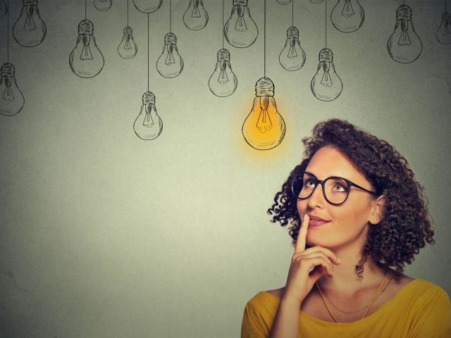woman thinking about ideas