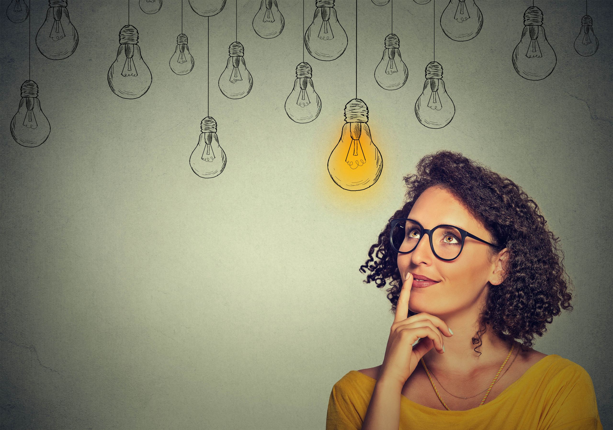 woman thinking about ideas