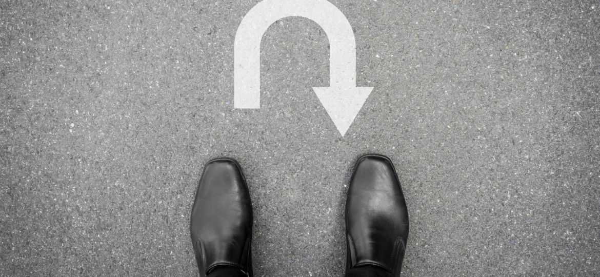 showing a person making a u turn