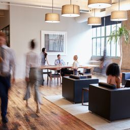 people working at an office