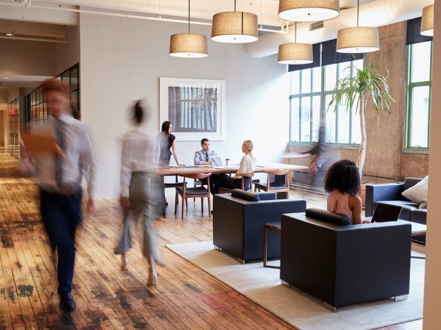 people working at an office