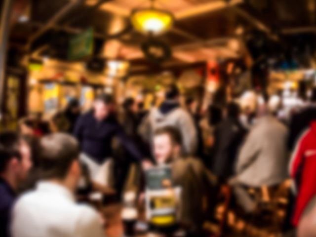scene at a crowded bar